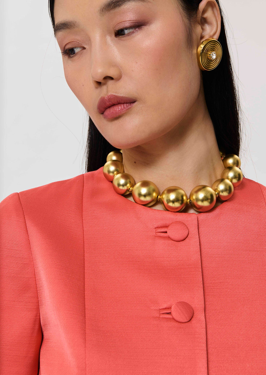 Verdi red satin linen jacket Tara Jarmon