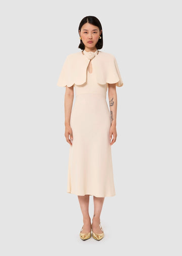 Valentinie ecru crepe cape