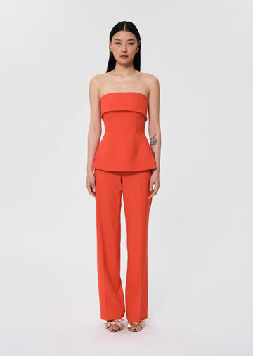 Tonnie red tailored canvas top Tara Jarmon