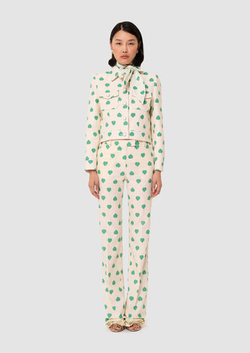 Vascano green hearts print jacket