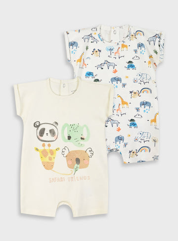 2 Pcs Infant'S Set Of Rompers