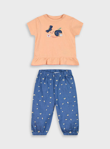 Set t-shirt and pants for baby girls Energiers