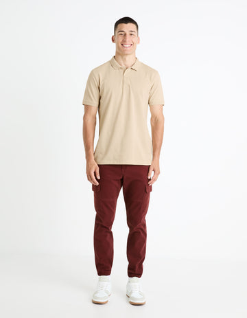 Teone Beige Short Sleeves Polo Celio