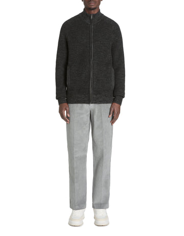 Cardigan zippé col montant