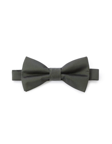 A khaki-colored bow tie on a white background.
