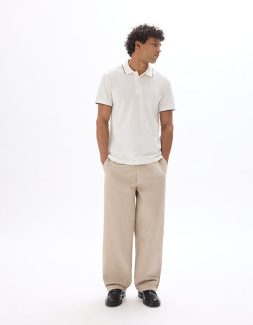 Letaim Ecru Short Sleeves Polo