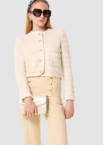 Giuda ecru cotton cardigan