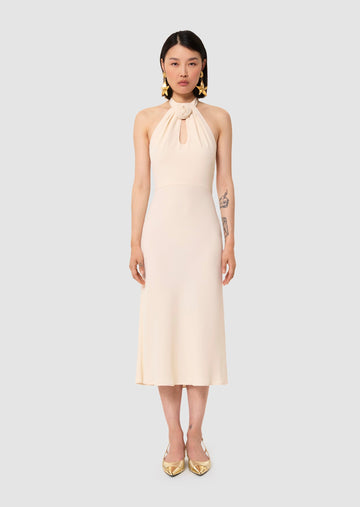 Rosanne ecru crepe dress