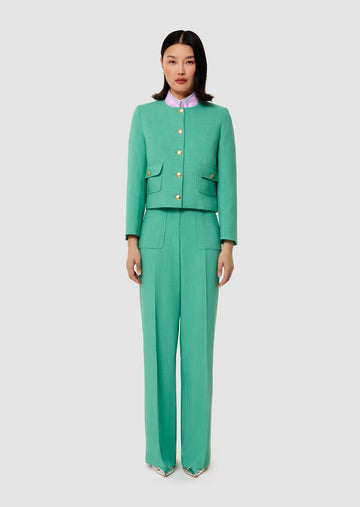 Vinny green flammed fabric jacket - Tara Jarmon Lebanon