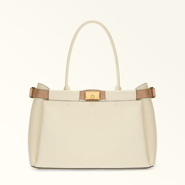FURLA IRIS TOTE BAG AVORIO+DESERTO
