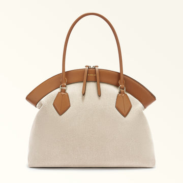 FURLA ERICA TOTE BAG NATURALE+BRANDY