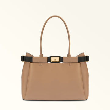 FURLA IRIS TOTE BAG DESERTO+NERO