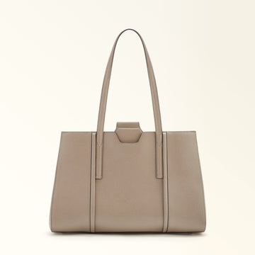 FURLA RIVA TOTE BAG STUCCO GRAY