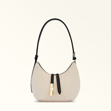 FURLA GOCCIA SHOULDER BAG NATURALE+NERO
