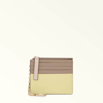 FURLA GRAZIA CARD CASE STUCCO GRAY+FREESIA+AZALEA