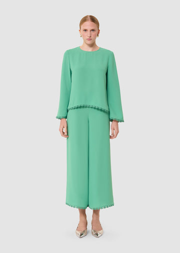 Tazzio green crepe top by Tara Jarmon Lebanon