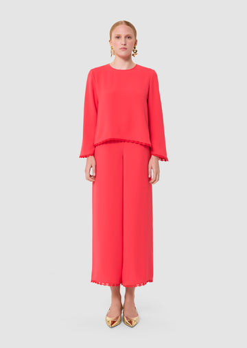 Tazzio red crepe top by Tara Jarmon Lebanon