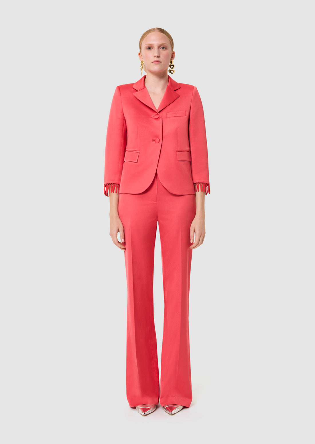 Valensole red satin linen jacket by Tara Jarmon Lebanon