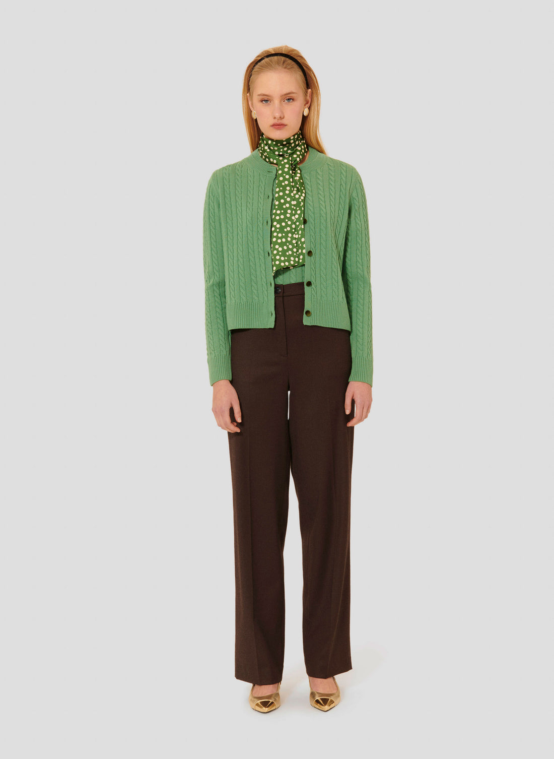Gaspard green merino wool cardigan by Tara Jarmon Lebanon