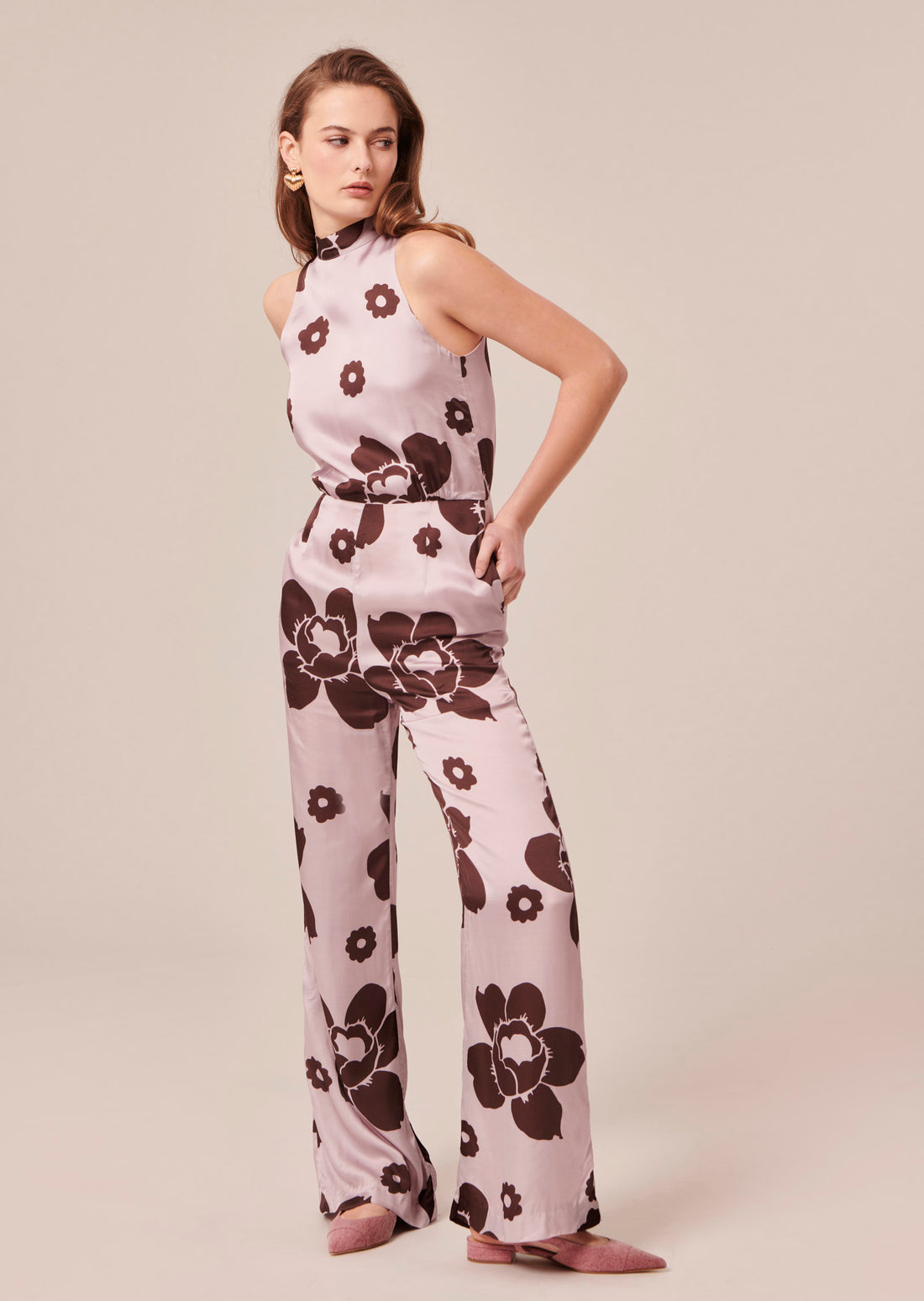 Cecile purple flower printed jumpsuit by Tara Jarmon Lebanon