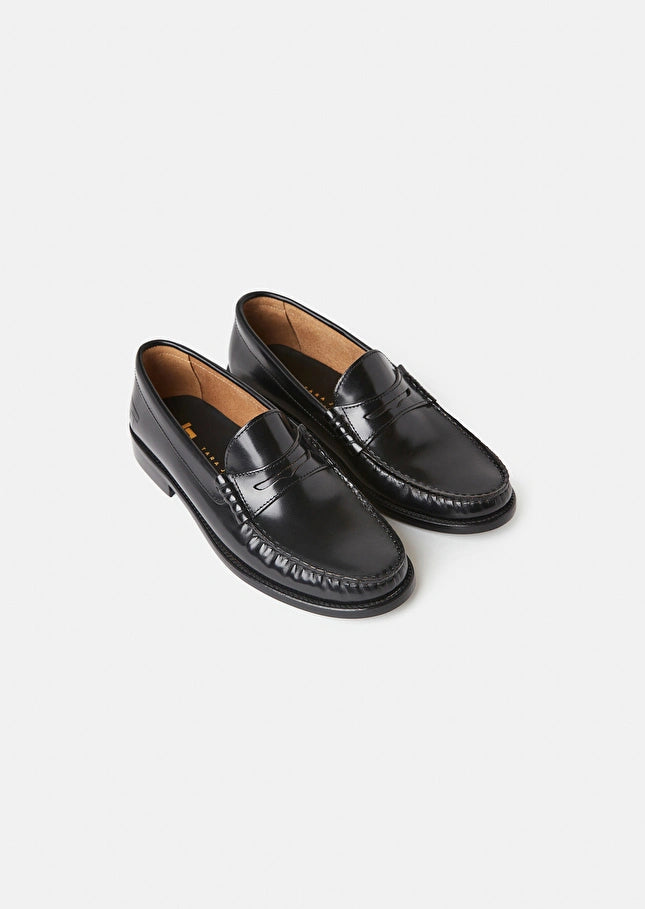 Kitty black leather loafers Tara Jarmon