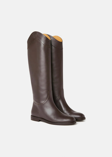 Kayleigh brown leather boots Tara Jarmon