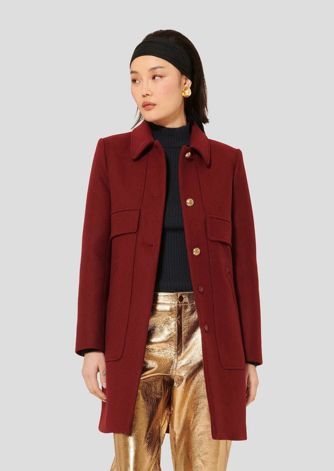Marley burgundy caban coat Tara Jarmon