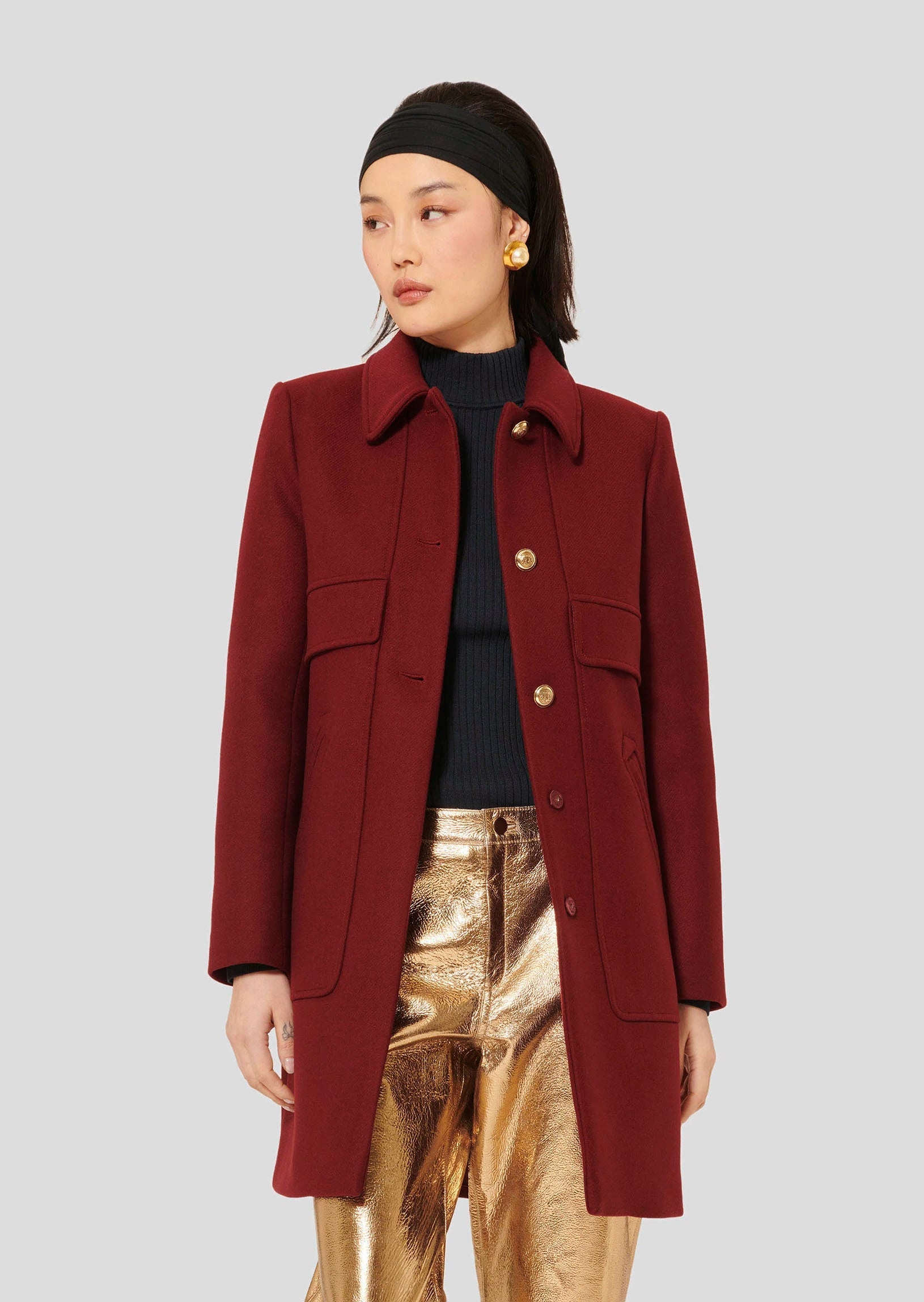 Marley burgundy caban coat Tara Jarmon