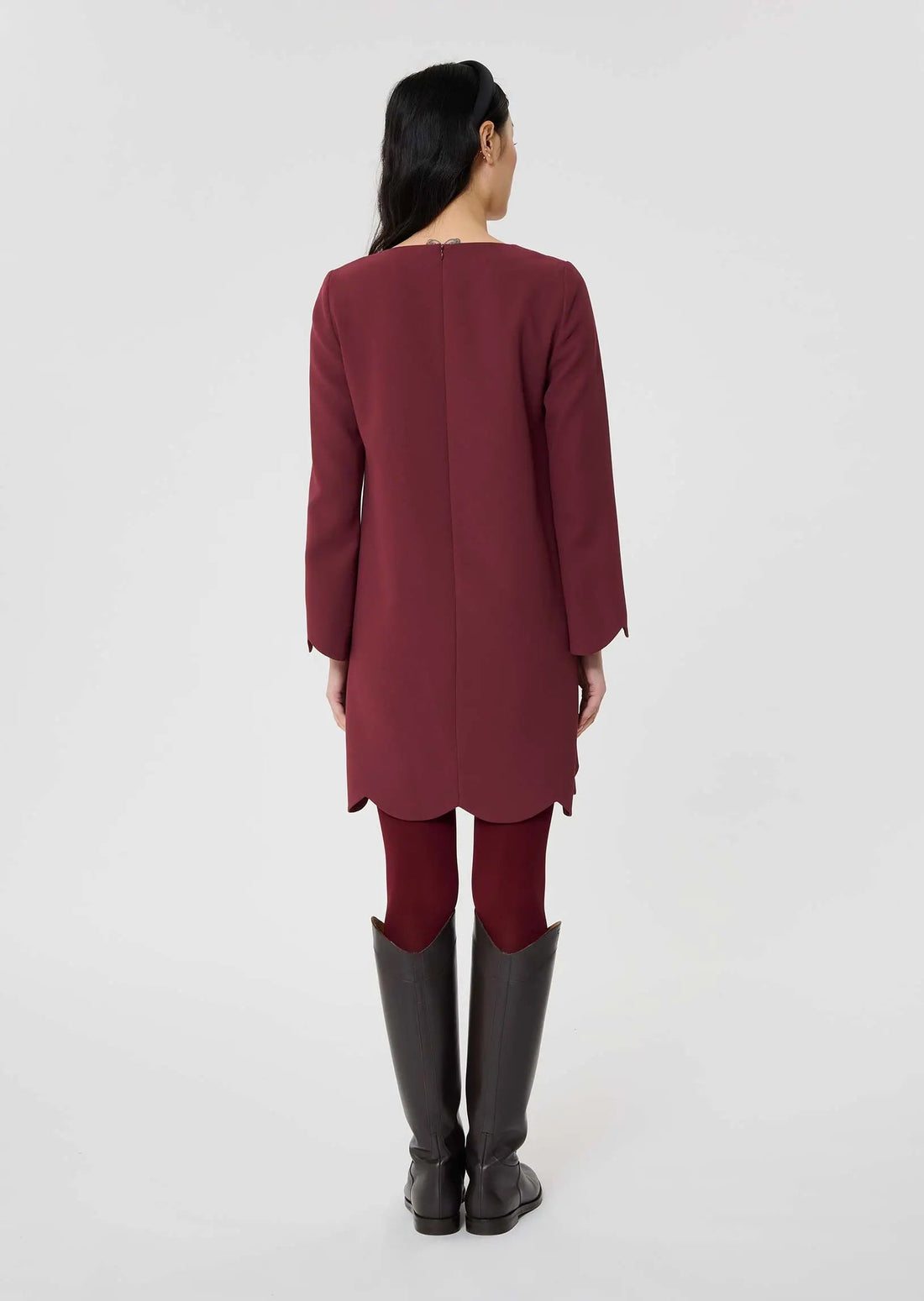 Ruoda Burgundy Crepe Dress Tara Jarmon