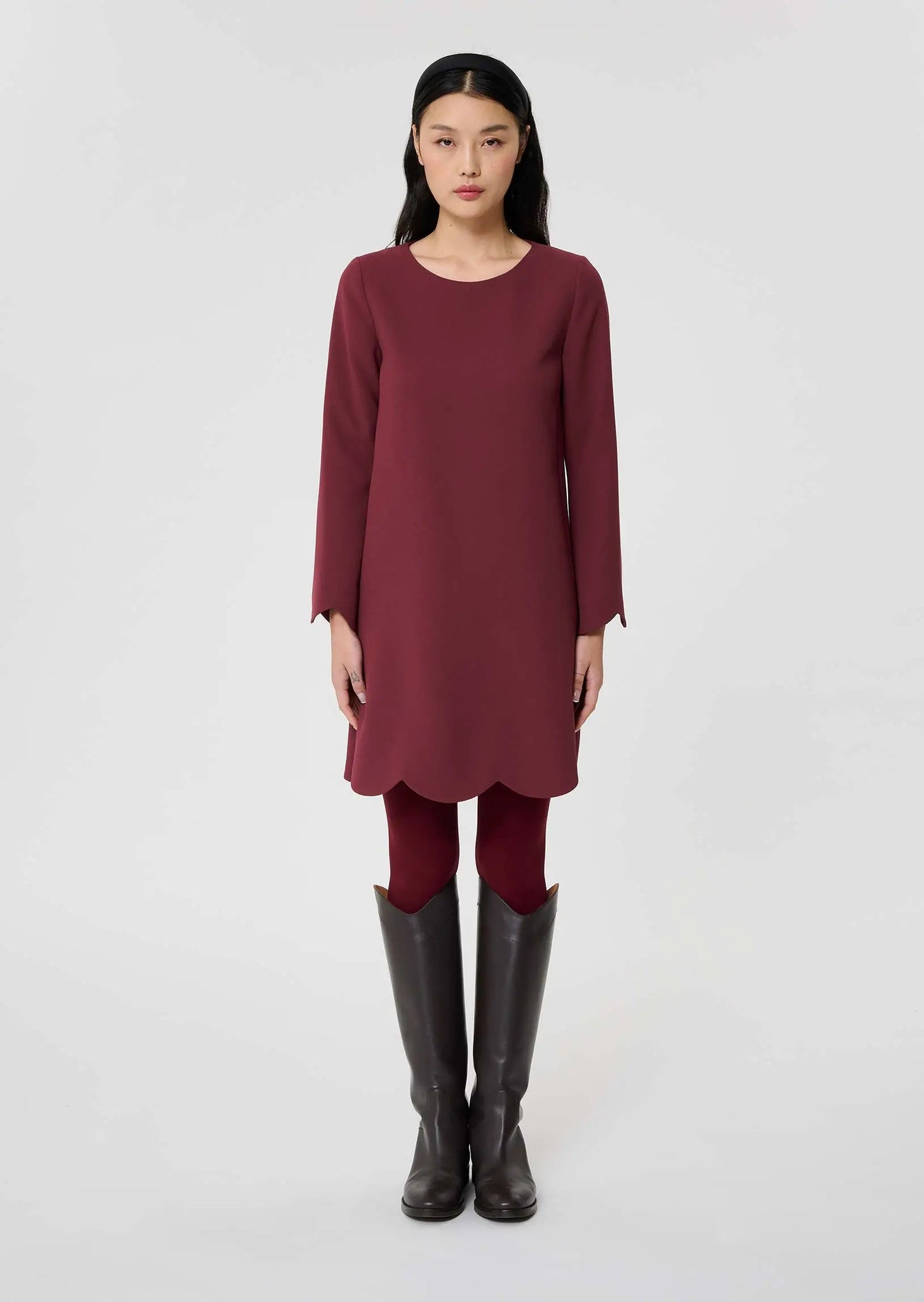 Ruoda Burgundy Crepe Dress Tara Jarmon
