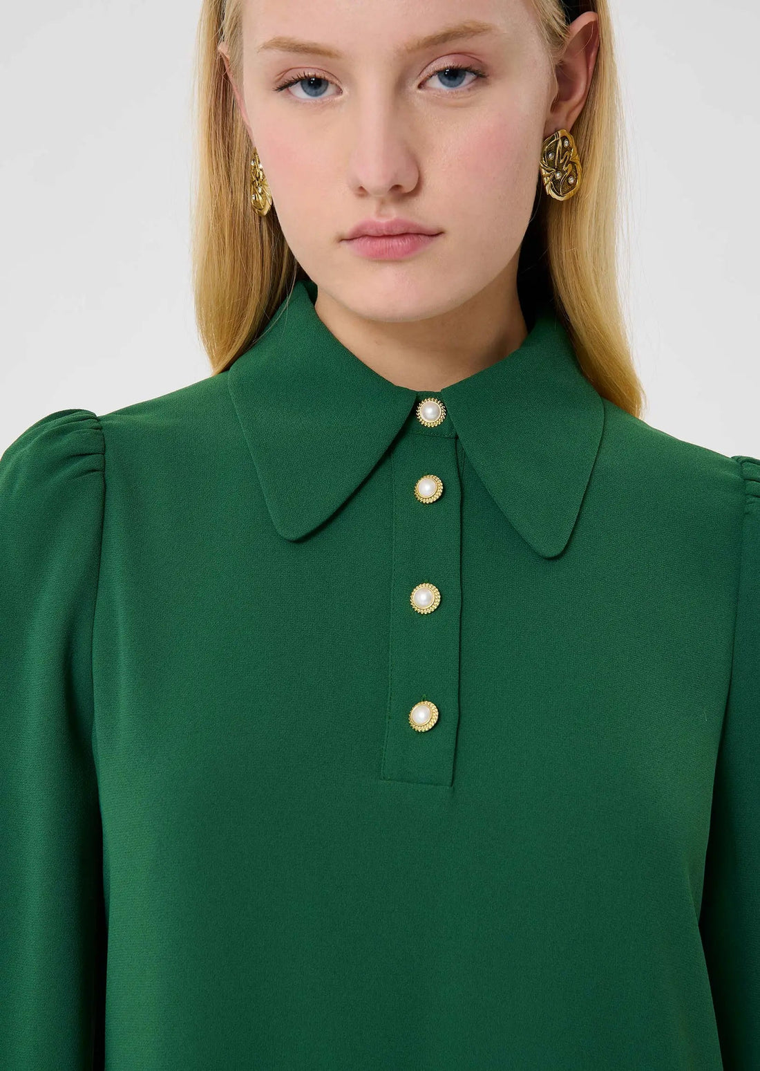 Rolfo green crepe dress Tara Jarmon