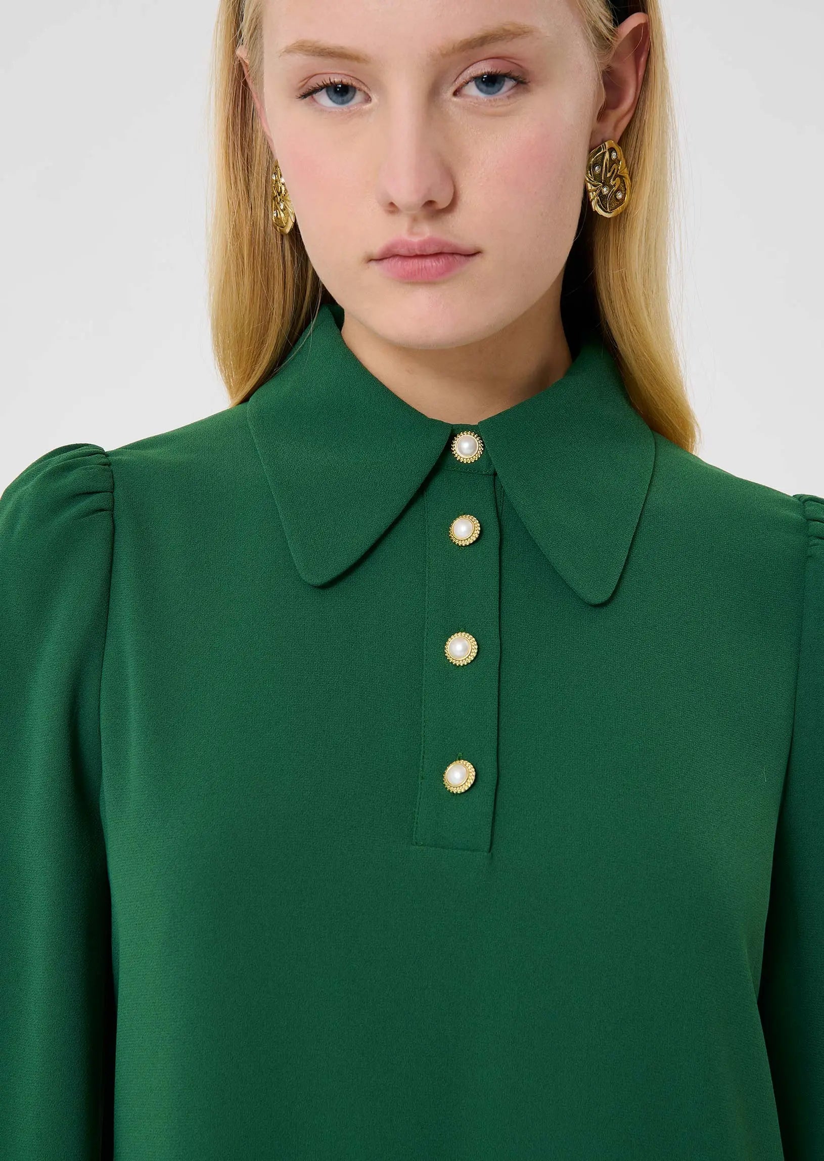 Rolfo green crepe dress Tara Jarmon