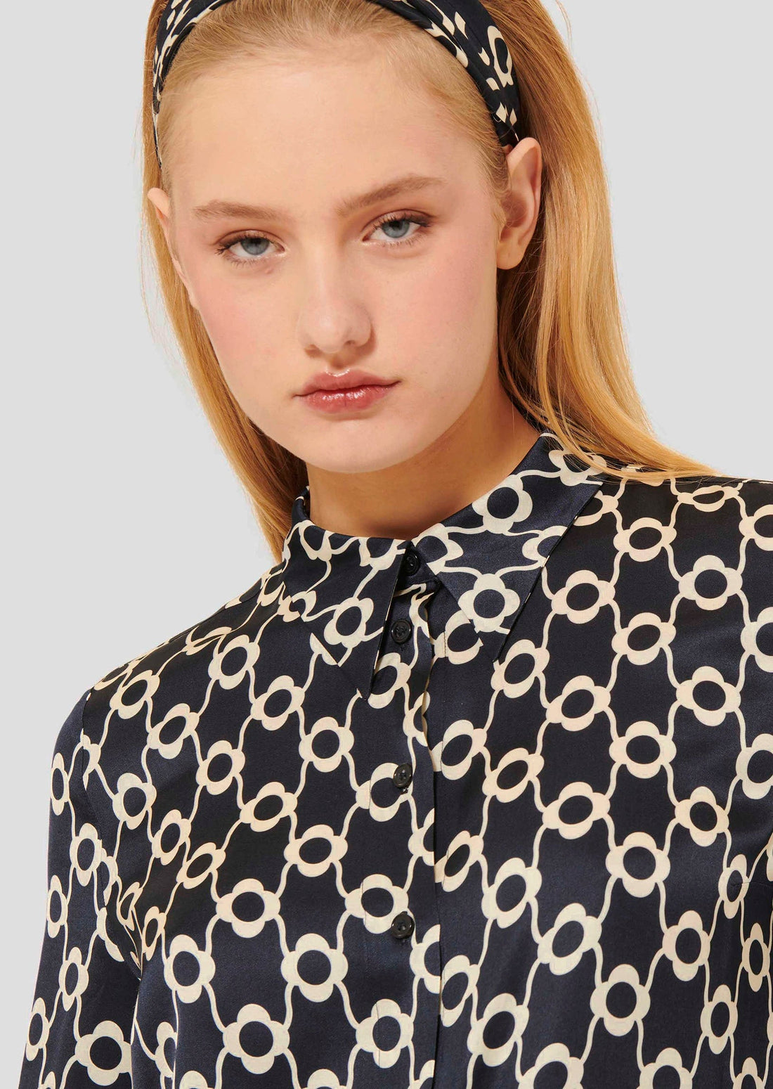 Charlotte Midnight Blue Flower Printed Shirt Tara Jarmon