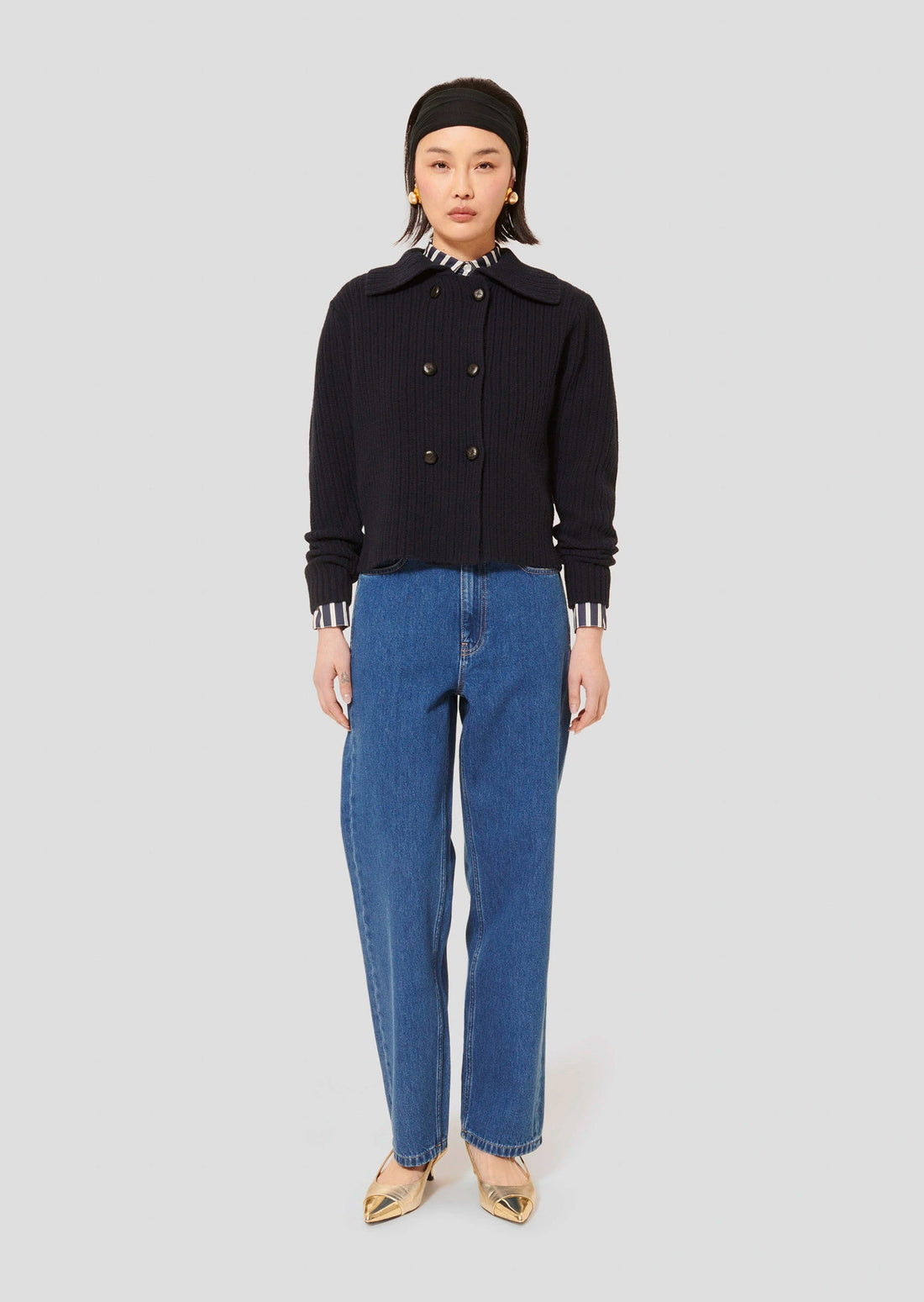 Goldie midnight blue woll cardigan Tara Jarmon