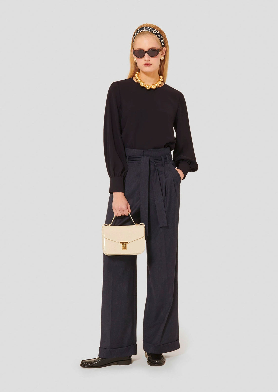 Pia midnight blue flannel pants Tara Jarmon