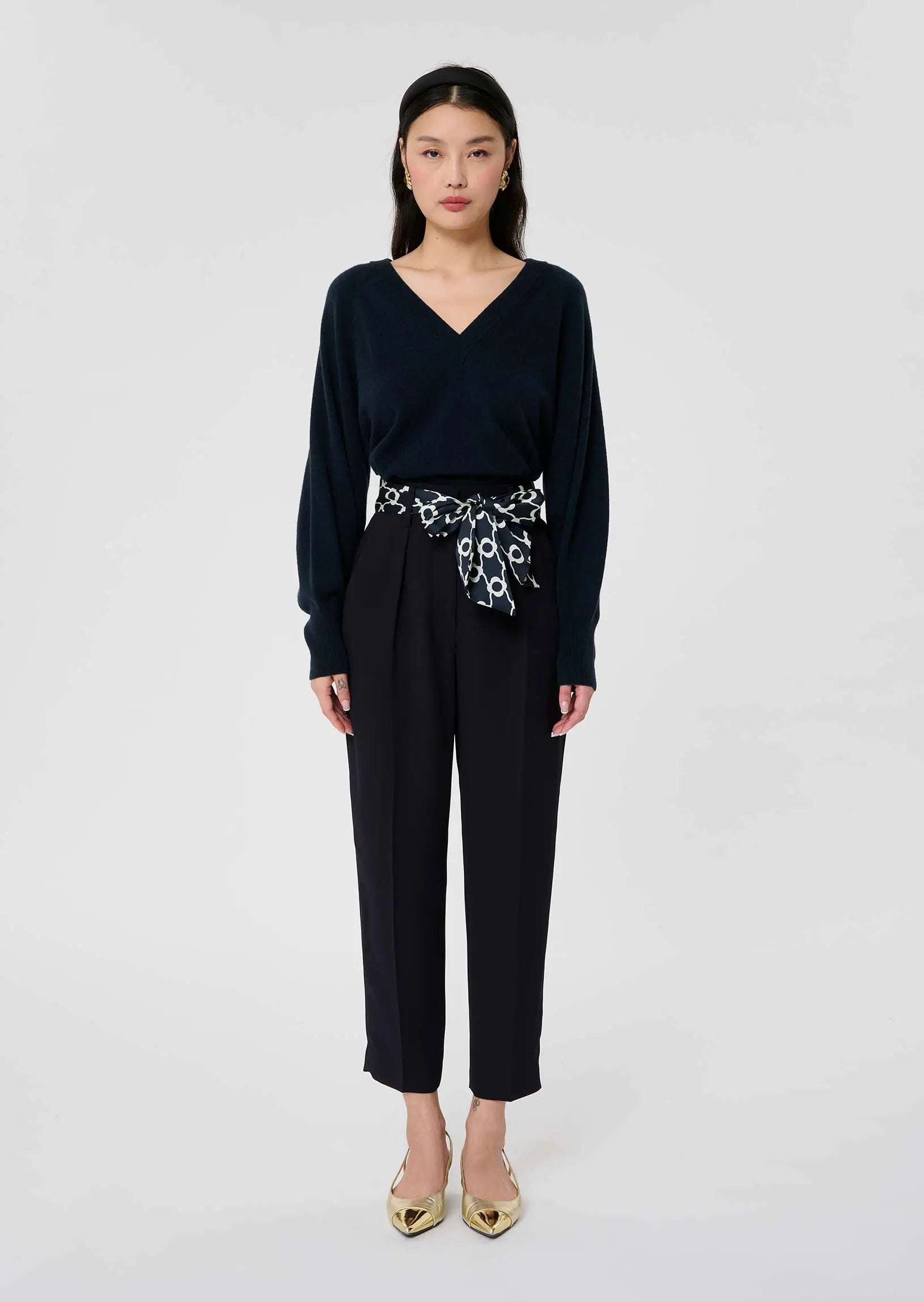 Paga Midnight Blue Crepe Pants Tara Jarmon