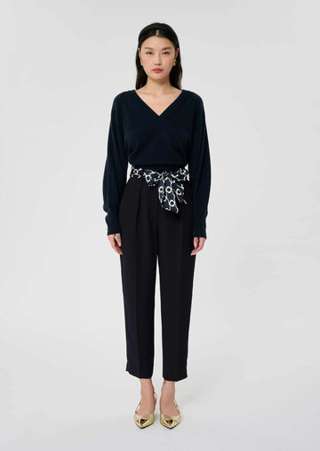 Paga Midnight Blue Crepe Pants Tara Jarmon