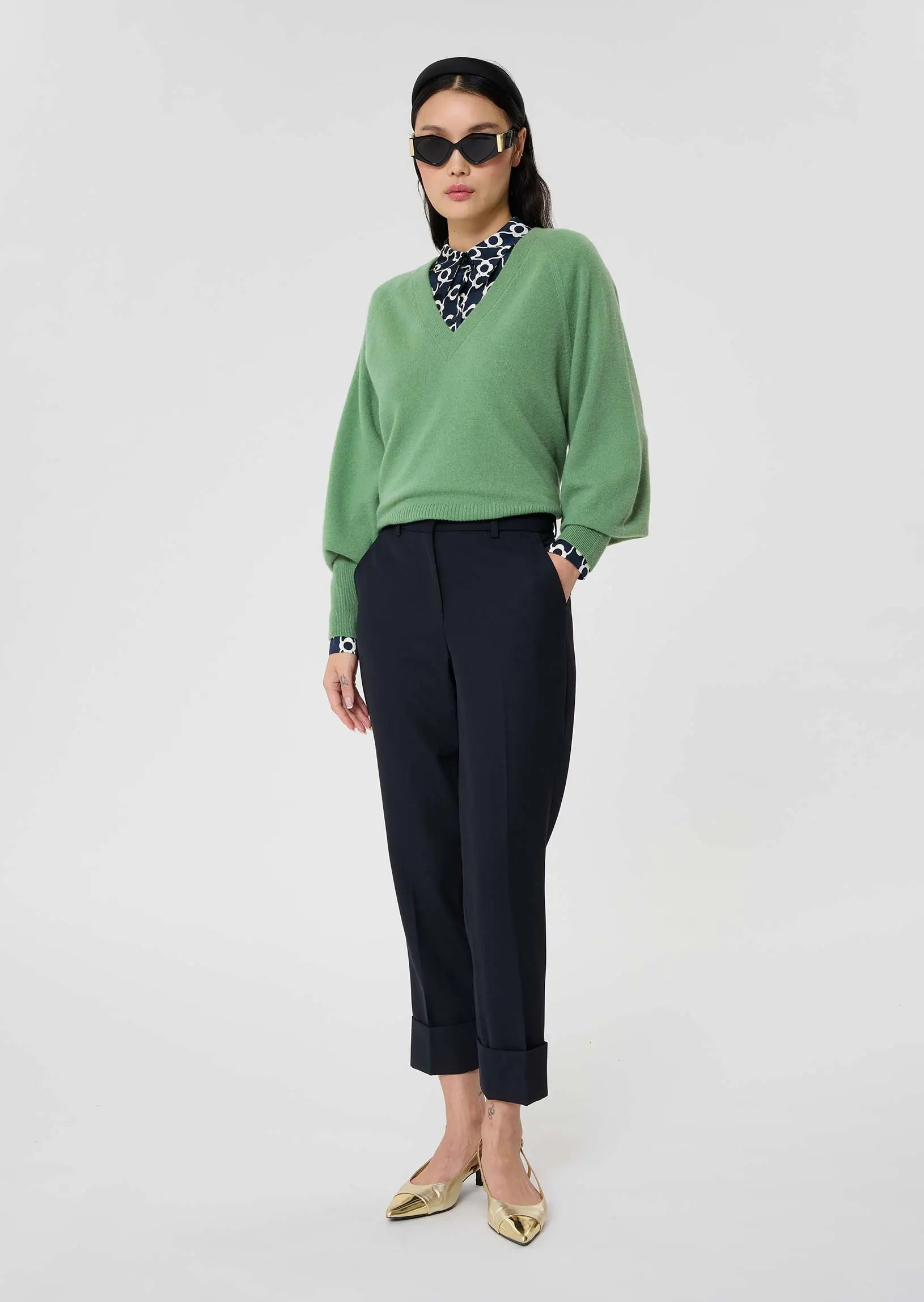 Paz green cashmere sweater Tara Jarmon