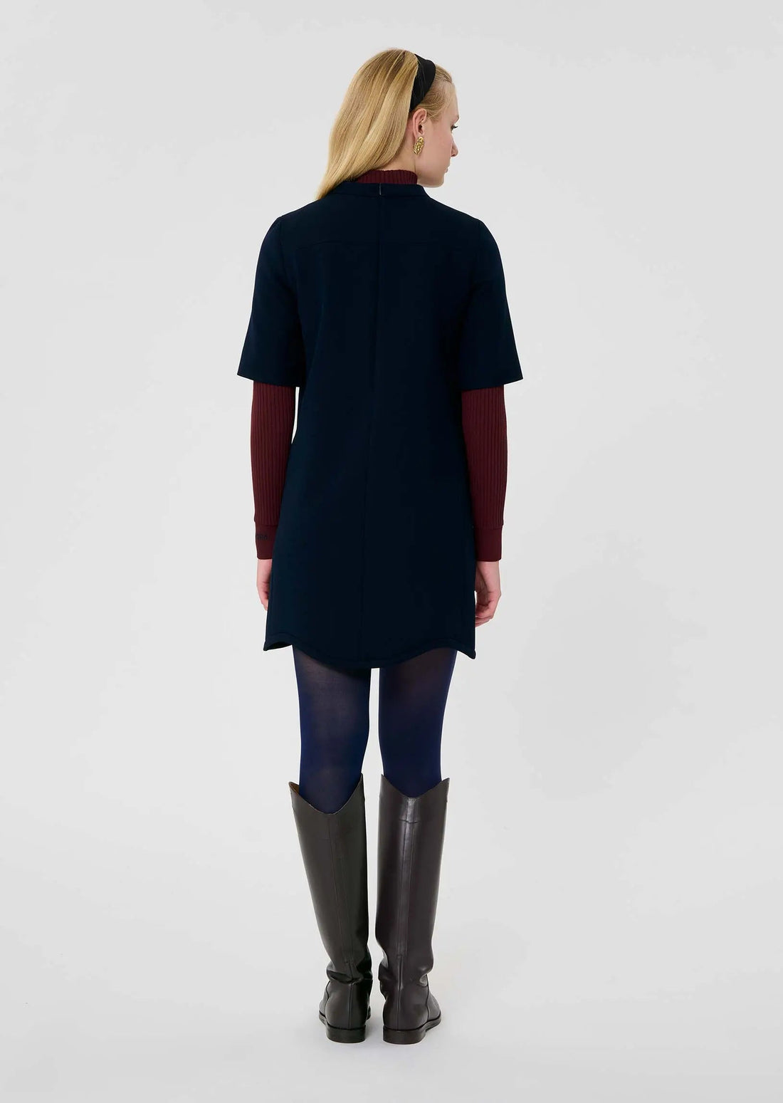 Rayme midnight blue double canvas dress Tara Jarmon