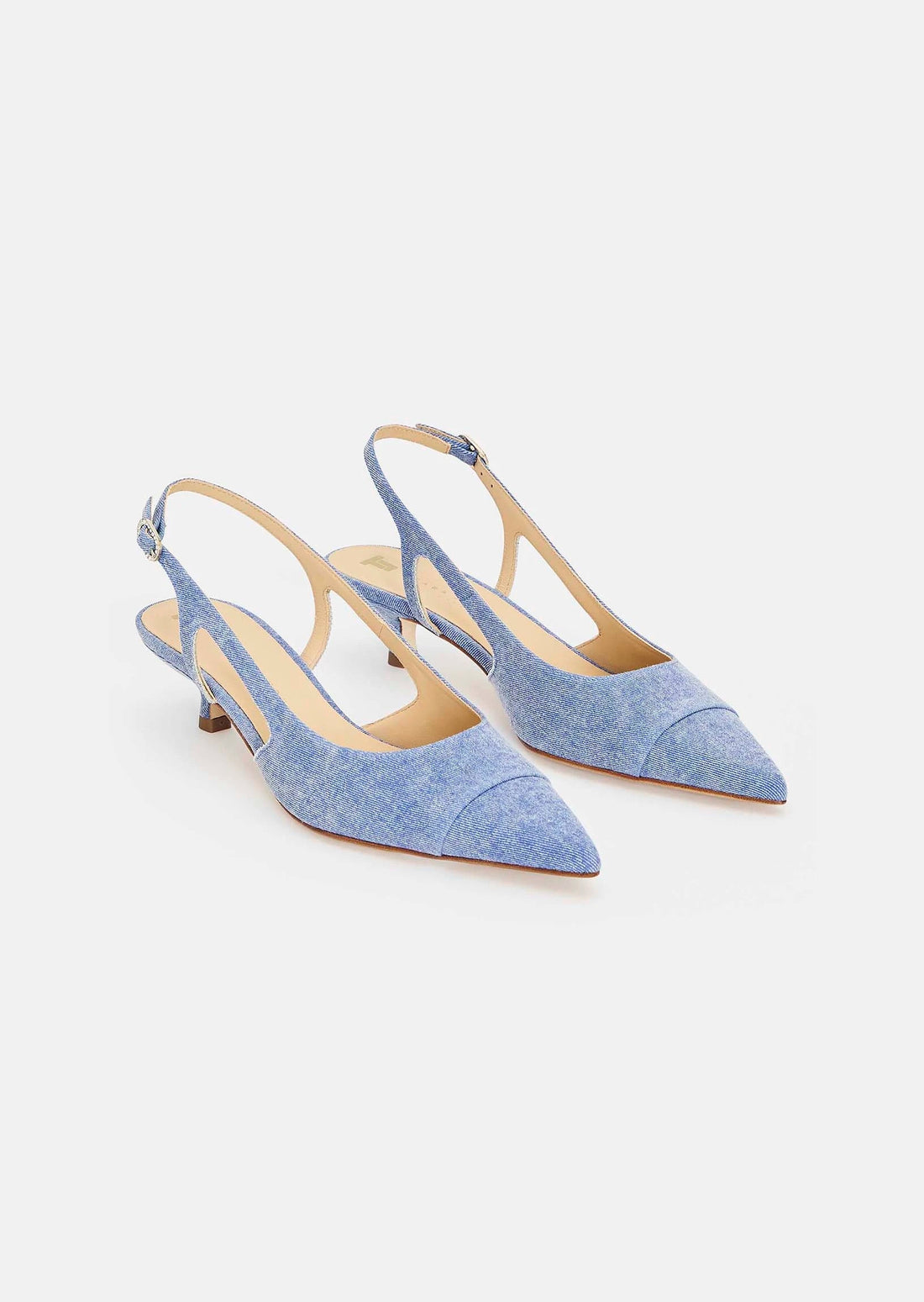 Kaia gold blue denim loafers Tara Jarmon