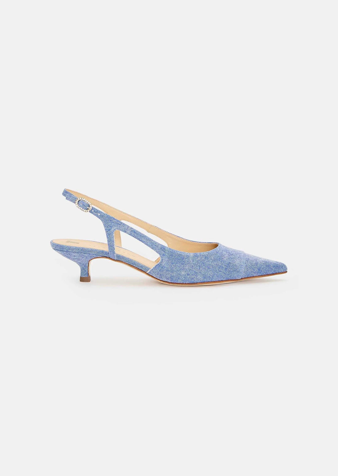 Kaia gold blue denim loafers Tara Jarmon