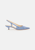 Kaia gold blue denim loafers Tara Jarmon