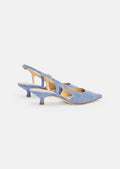 Kaia gold blue denim loafers Tara Jarmon