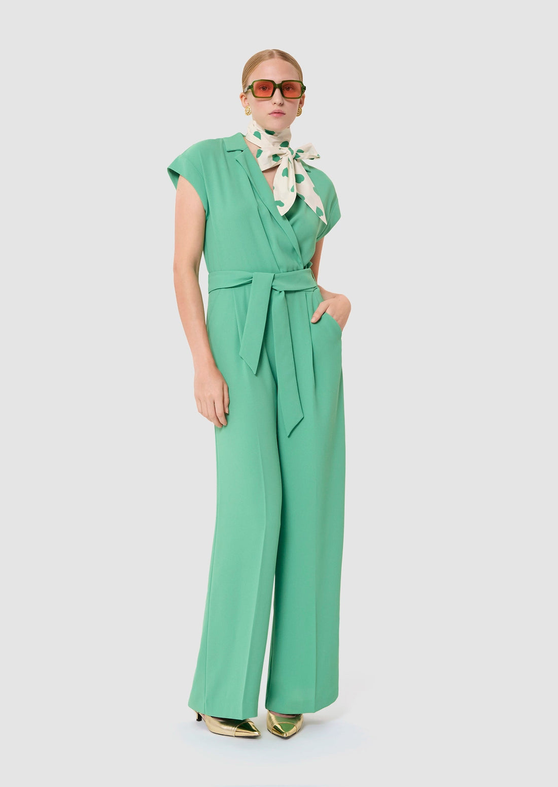 Charly green crepe suit Tara Jarmon