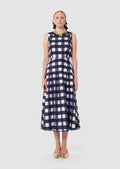 Javoue midnight blue gingham skirt Tara Jarmon