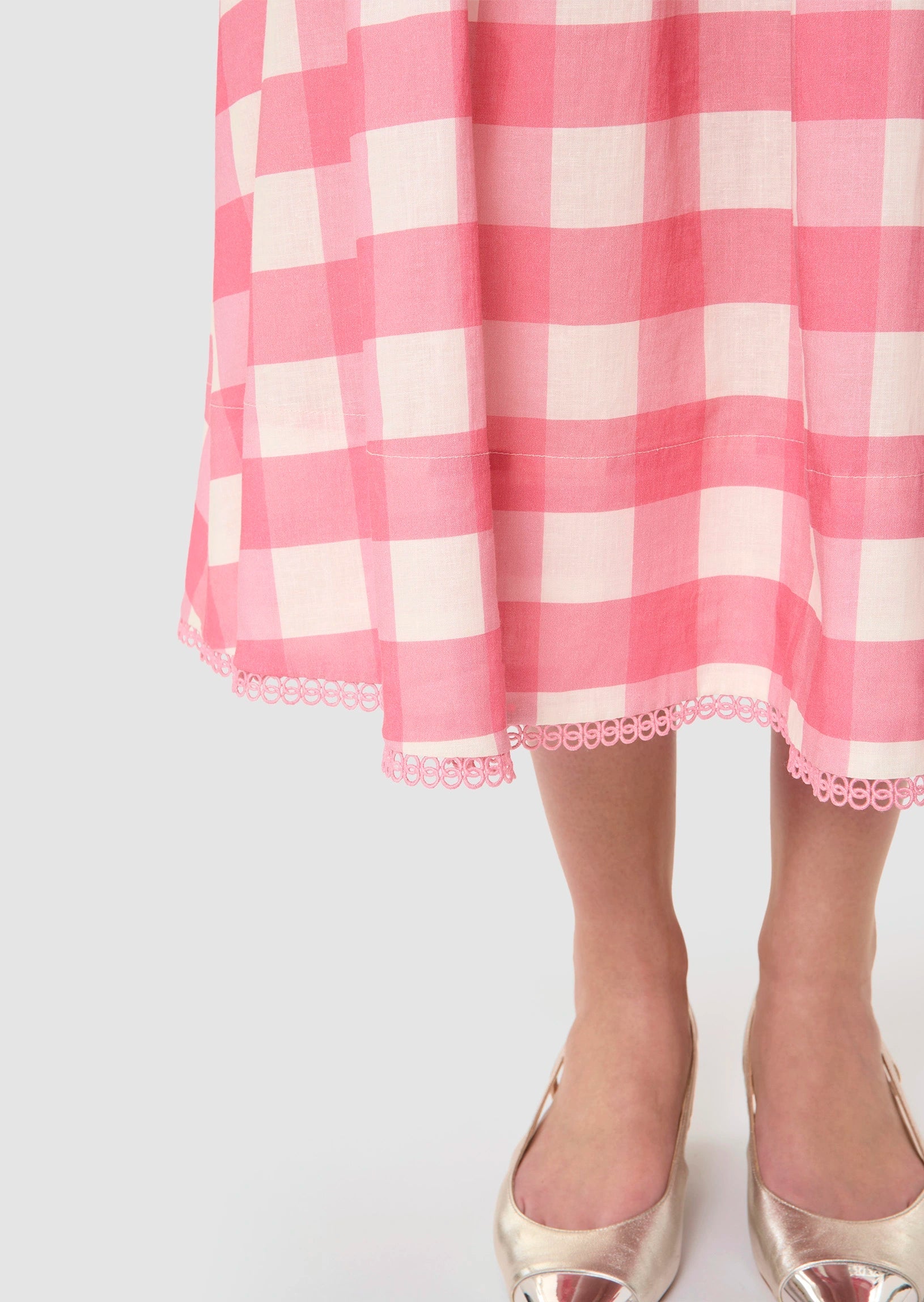 Javoue pink gingham skirt Tara Jarmon