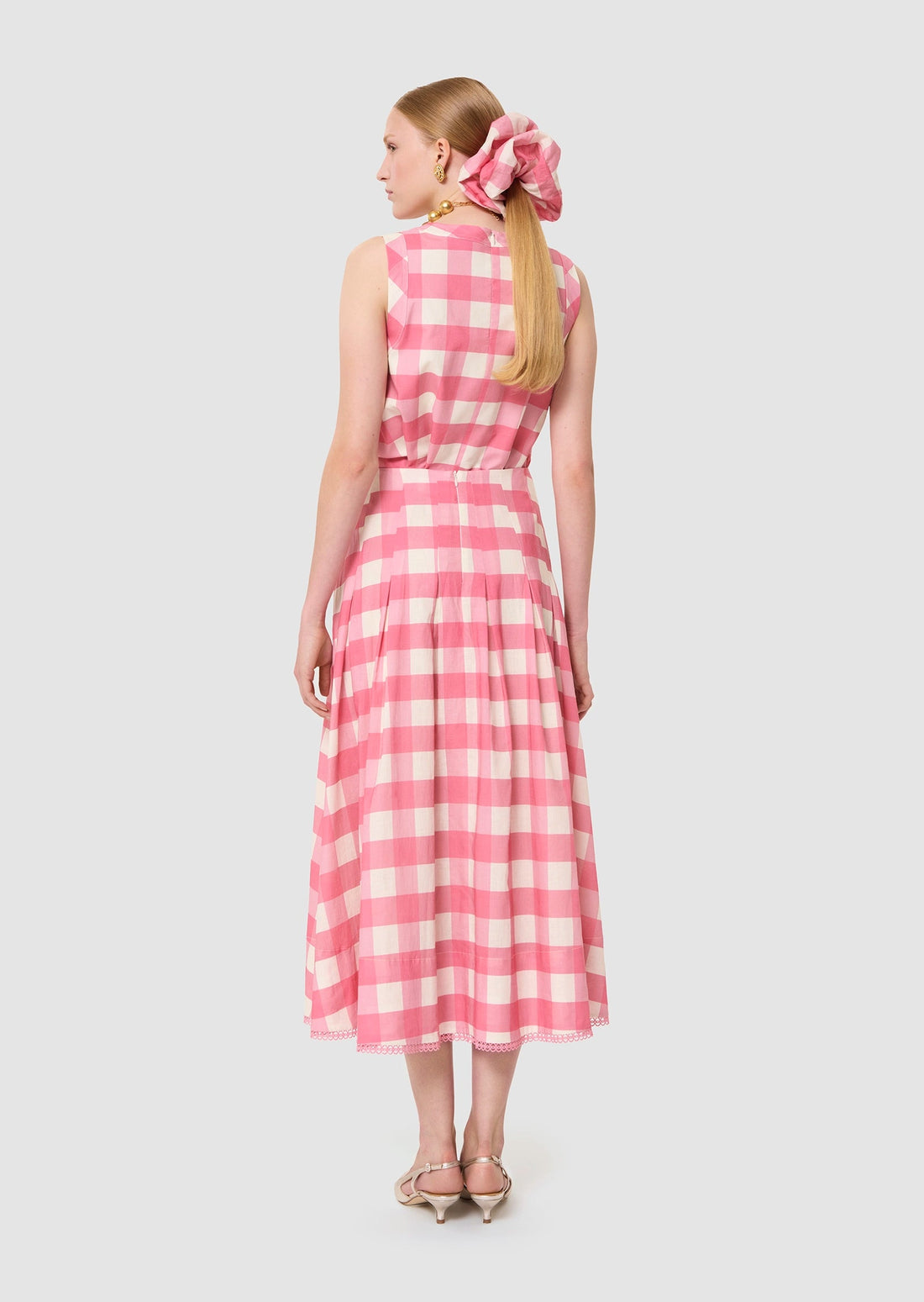 Javoue pink gingham skirt Tara Jarmon