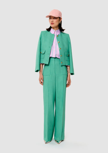 Pan green in flammed fabric Tara Jarmon