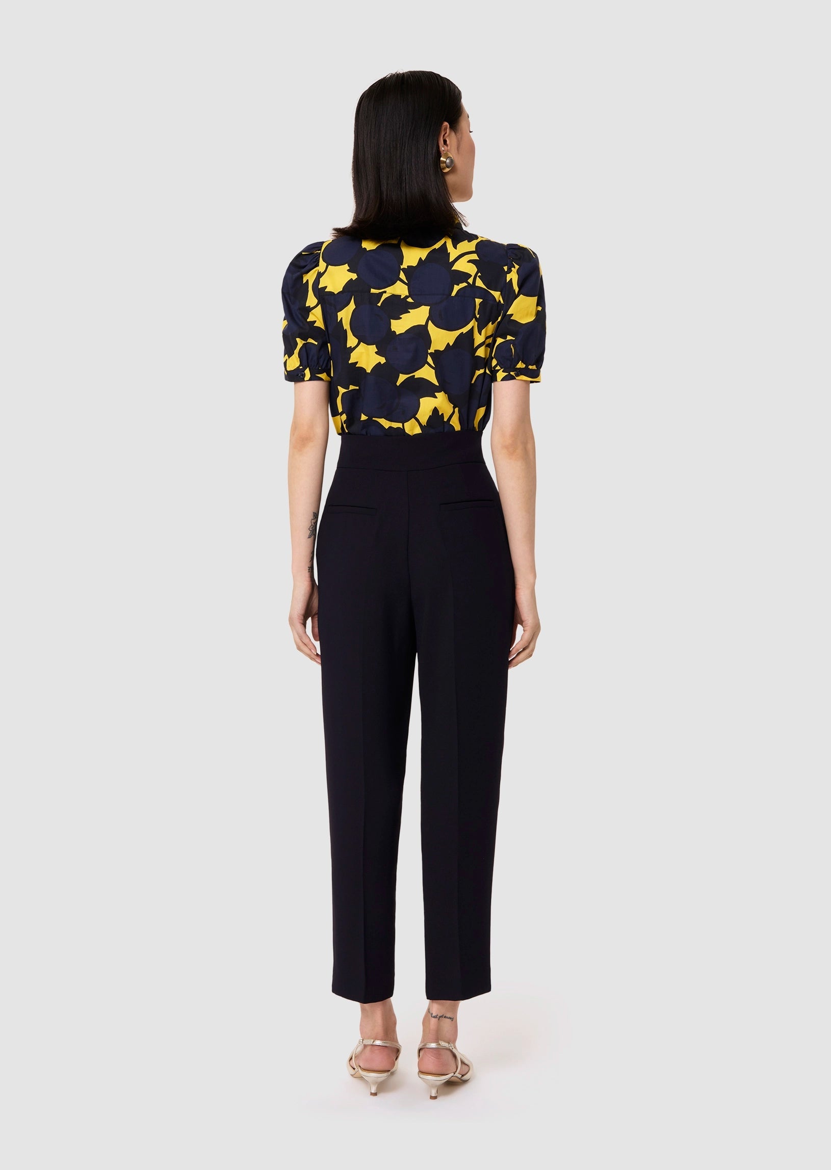 Paaso midnight blue crepe pants Tara Jarmon