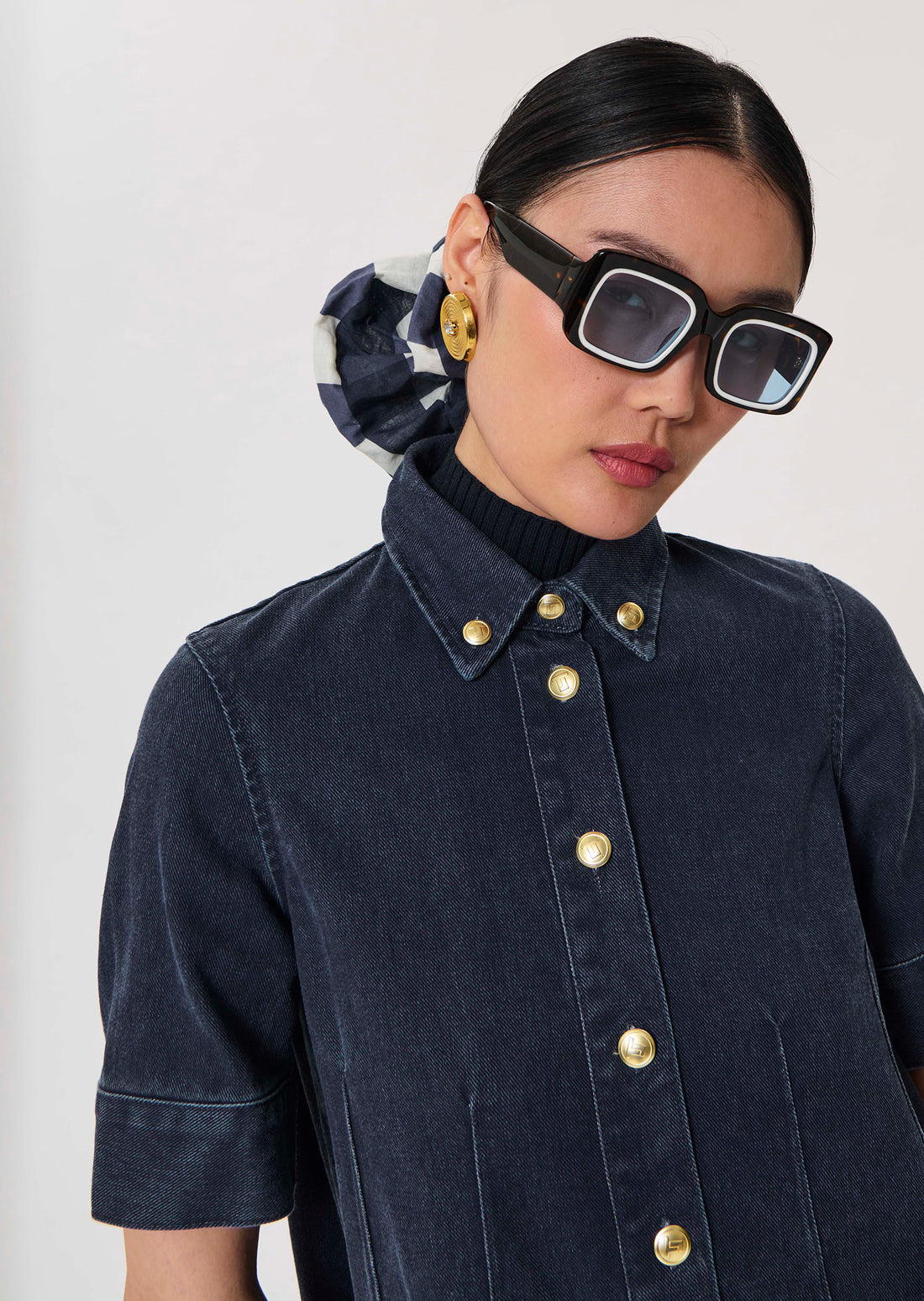 Riva dark blue cotton dress